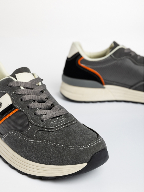Мъжки спортни обувки сиви  от текстилен материал  Hernan, 4 - Kalapod.bg