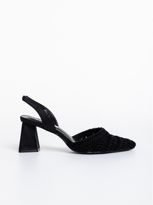 Дамски обувки  черни  от текстилен материал  Teola, 5 - Kalapod.bg