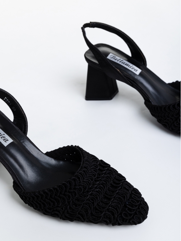 Дамски обувки  черни  от текстилен материал  Teola, 6 - Kalapod.bg