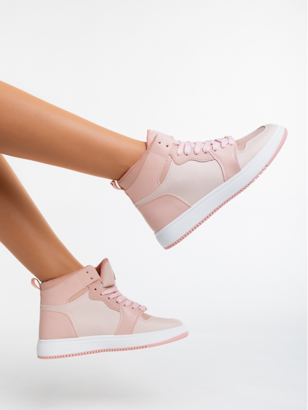 Дамски спортни обувки розови от еко кожа Saskia, 4 - Kalapod.bg