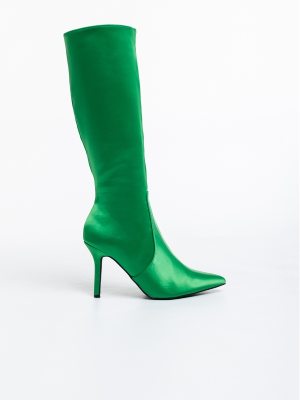 Дамски чизми зелени от текстилен материал Saori, 5 - Kalapod.bg