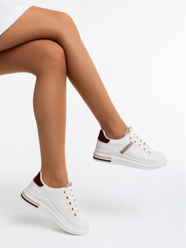 Дамски спортни обувки бели с грена от еко кожа Sarena, 4 - Kalapod.bg