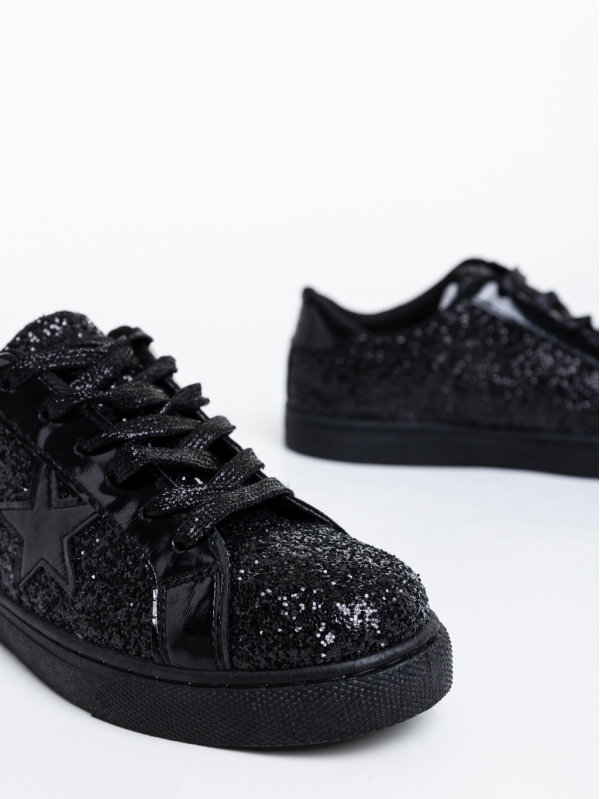 Дамски спортни обувки черни от текстилен материал Deitra, 6 - Kalapod.bg