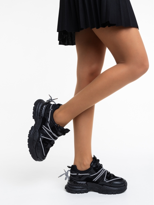 Дамски спортни обувки черни от текстилен материал Nithya - Kalapod.bg