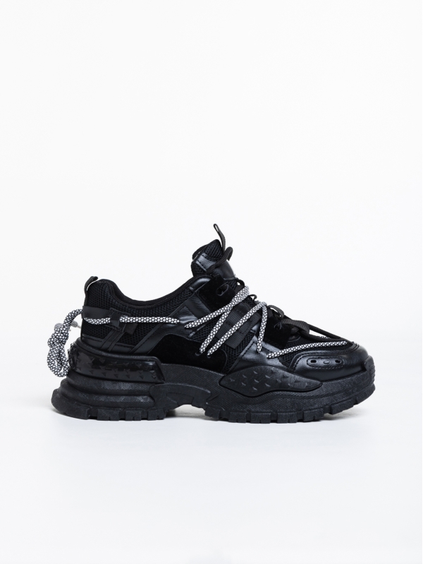 Дамски спортни обувки черни от текстилен материал Nithya, 5 - Kalapod.bg