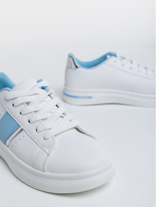 Дамски спортни обувки бели с синьо от еко кожа Ermelinda, 6 - Kalapod.bg