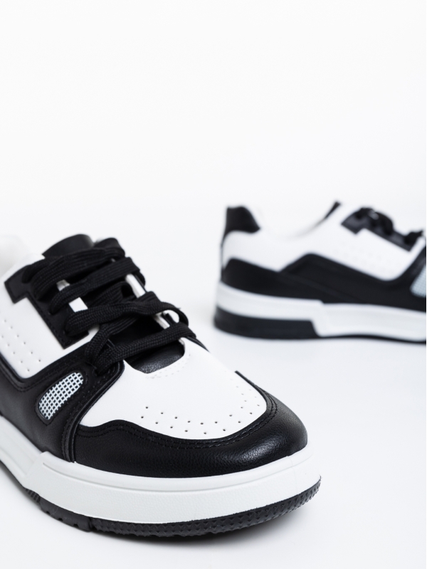 Дамски спортни обувки бели с черно от еко кожа Aloysia, 6 - Kalapod.bg