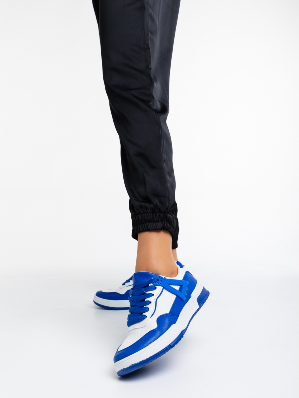 Дамски спортни обувки бели с тъмно синьо от еко кожа Milla, 2 - Kalapod.bg