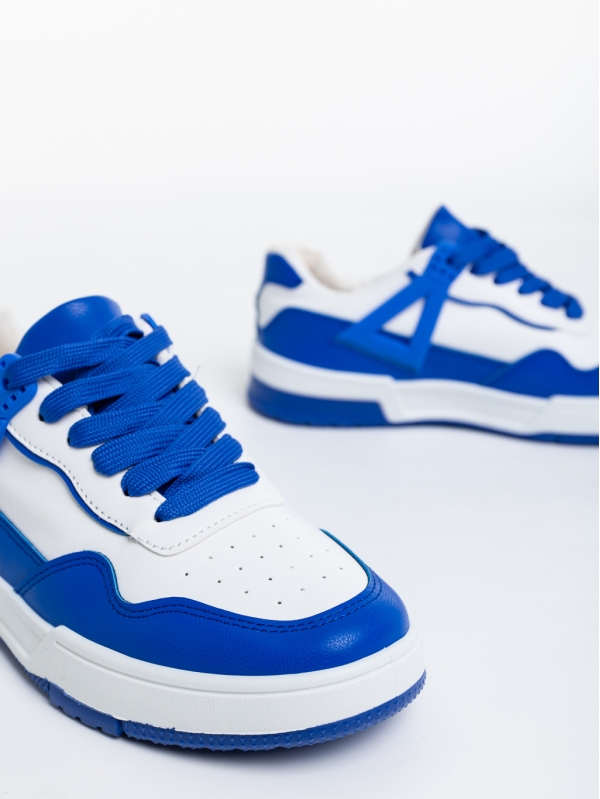 Дамски спортни обувки бели с тъмно синьо от еко кожа Milla, 6 - Kalapod.bg