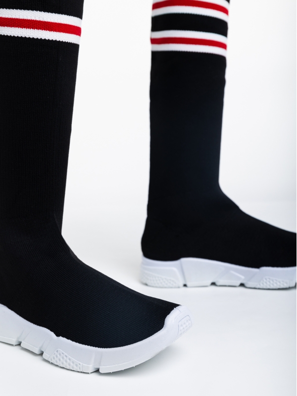 Дамски спортни обувки черни с бяло от текстилен материал Alisa, 6 - Kalapod.bg