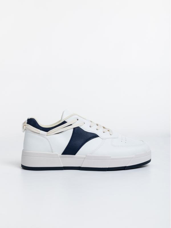 Мъжки Спортни Обувки бели с тъмно синьо от еко кожа Verdell, 3 - Kalapod.bg