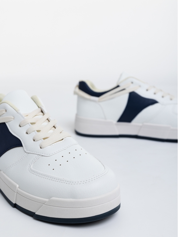 Мъжки Спортни Обувки бели с тъмно синьо от еко кожа Verdell, 4 - Kalapod.bg