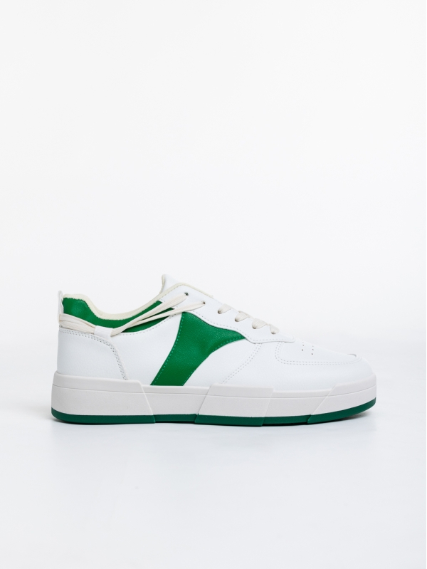 Мъжки Спортни Обувки бели със зелено от еко кожа Verdell, 3 - Kalapod.bg