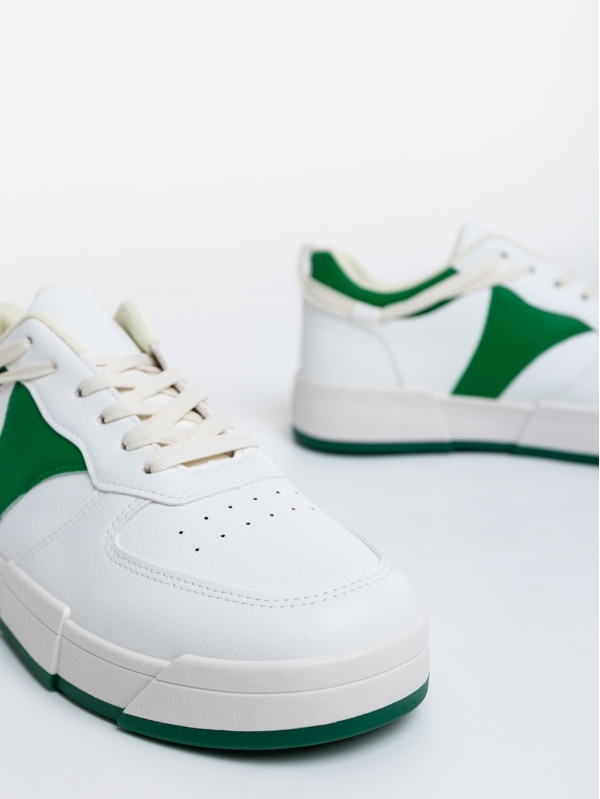 Мъжки Спортни Обувки бели със зелено от еко кожа Verdell, 4 - Kalapod.bg