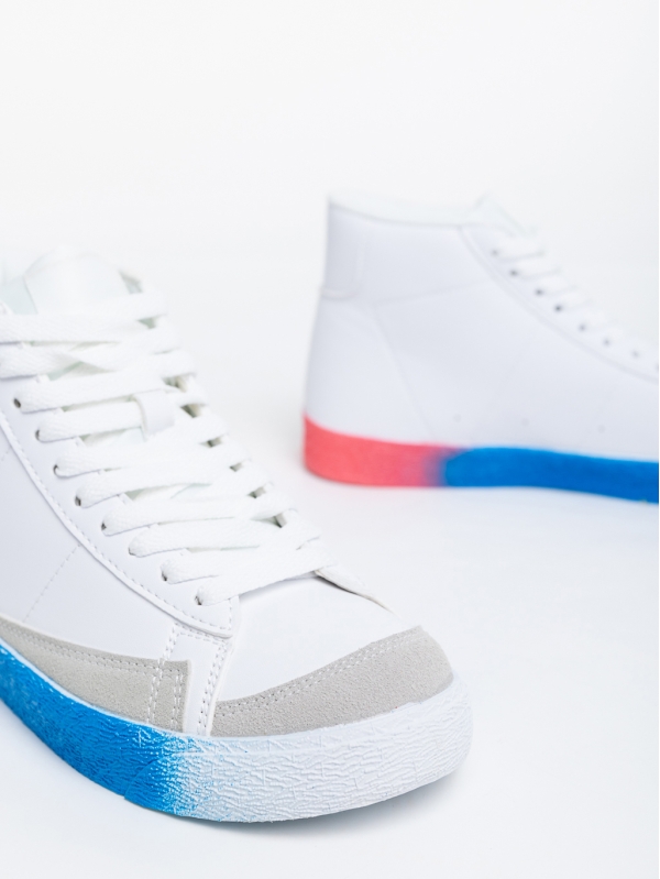 Дамски спортни обувки бели с синьо от еко кожа Kianna, 6 - Kalapod.bg