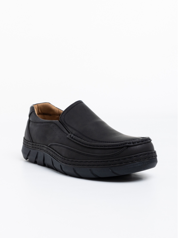 Мъжки обувки черни от еко кожа Milton, 2 - Kalapod.bg