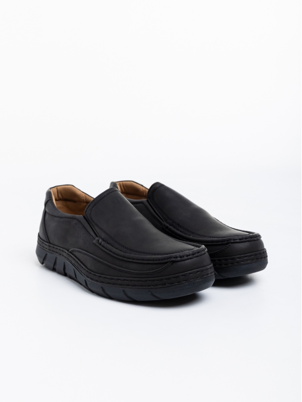 Мъжки обувки черни от еко кожа Milton - Kalapod.bg