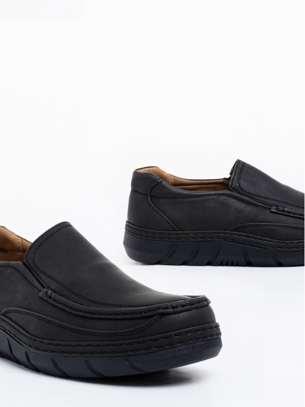Мъжки обувки черни от еко кожа Milton, 4 - Kalapod.bg
