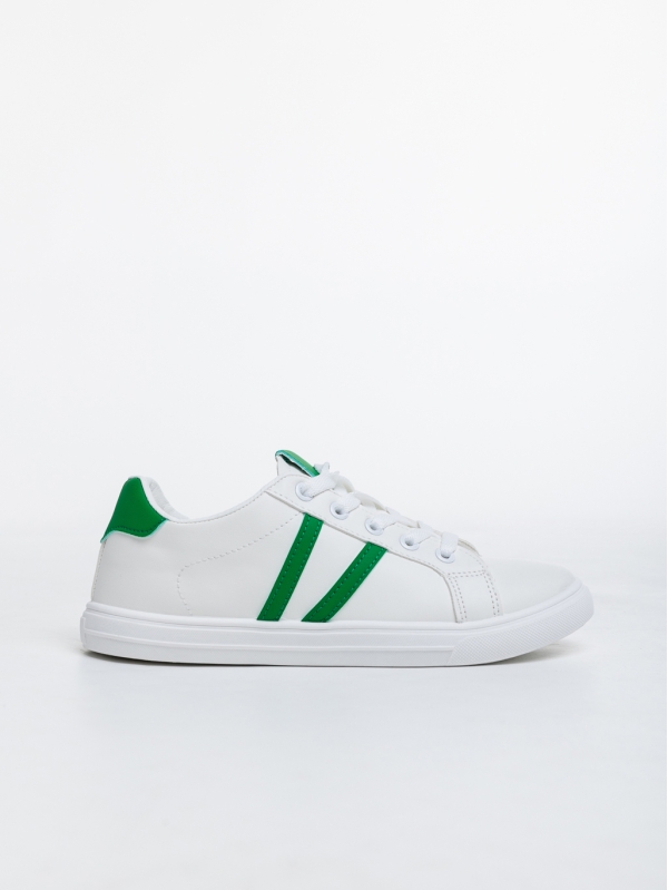 Дамски спортни обувки бели с зелено от еко кожа Virva, 5 - Kalapod.bg