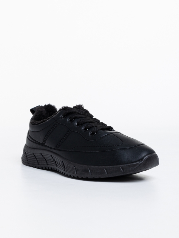 Мъжки спортни обувки черни от еко кожа Preston - Kalapod.bg