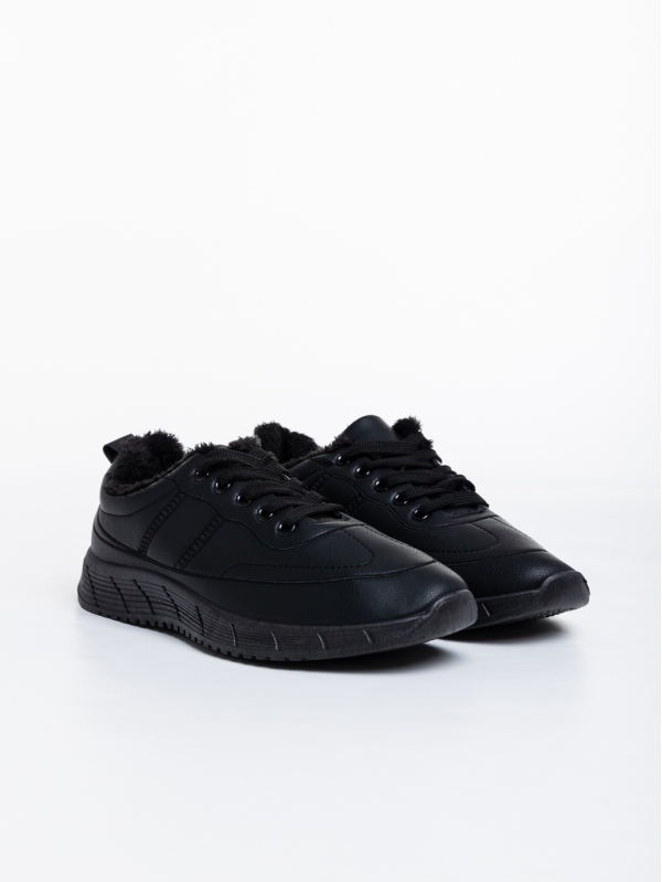 Мъжки спортни обувки черни от еко кожа Preston, 3 - Kalapod.bg