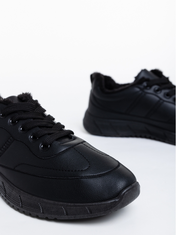 Мъжки спортни обувки черни от еко кожа Preston, 4 - Kalapod.bg