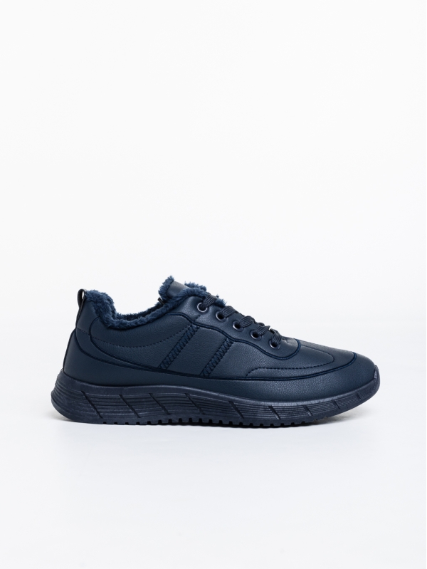 Мъжки спортни обувки тъмно сини от еко кожа Preston, 3 - Kalapod.bg