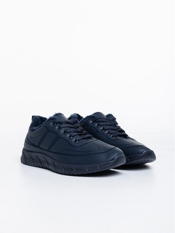 Мъжки спортни обувки тъмно сини от еко кожа Preston, 2 - Kalapod.bg