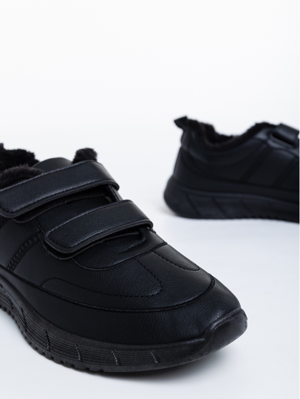Мъжки спортни обувки черни от еко кожа Tristian, 4 - Kalapod.bg