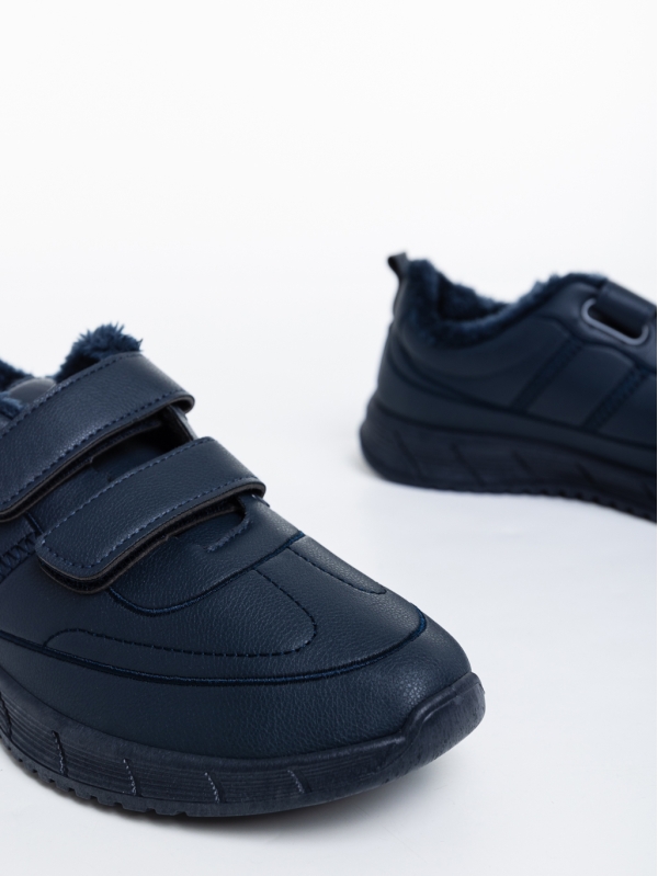 Мъжки спортни обувки тъмно сини от еко кожа Tristian, 4 - Kalapod.bg
