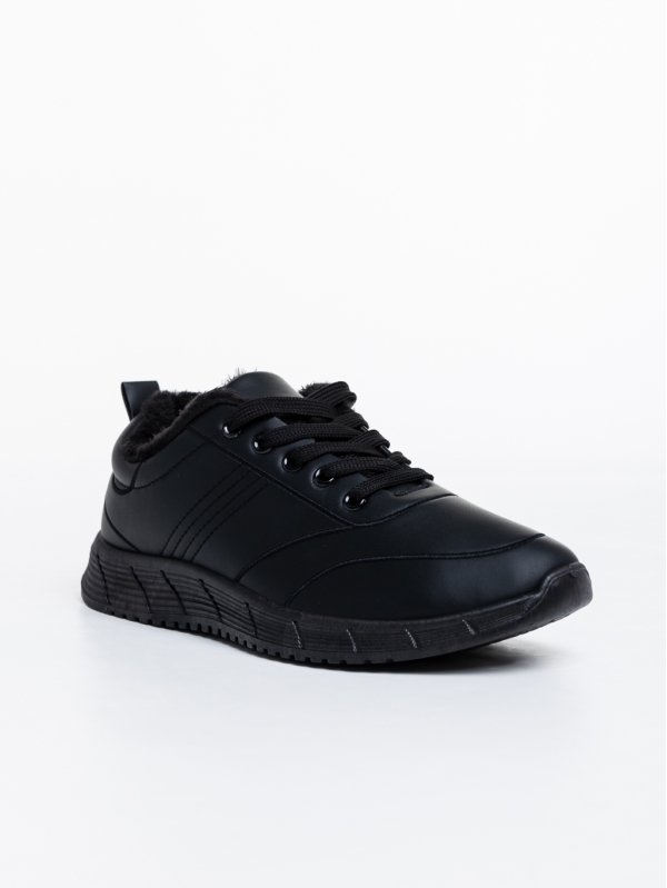 Мъжки спортни обувки черни от еко кожа Jorah - Kalapod.bg