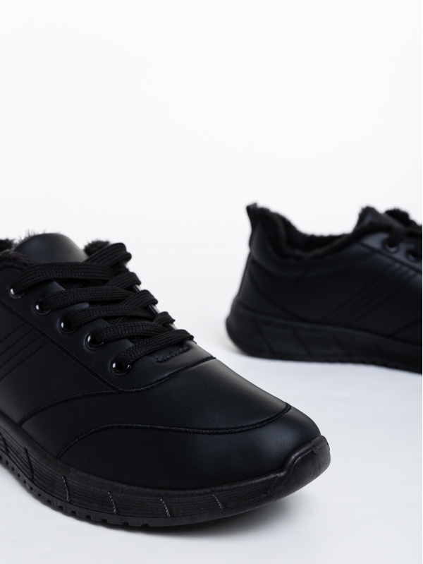 Мъжки спортни обувки черни от еко кожа Jorah, 4 - Kalapod.bg