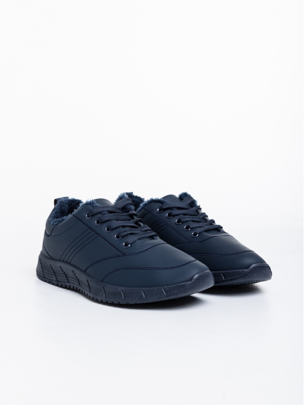 Мъжки спортни обувки тъмно сини от еко кожа Jorah, 2 - Kalapod.bg