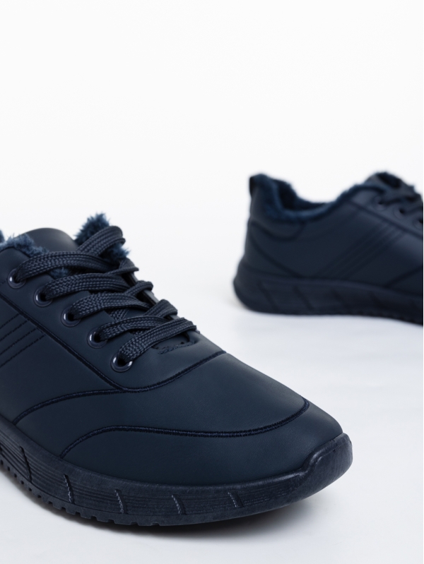 Мъжки спортни обувки тъмно сини от еко кожа Jorah, 4 - Kalapod.bg