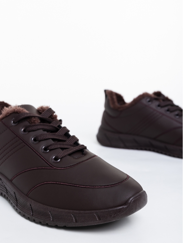Мъжки спортни обувки кафяви от еко кожа Jorah, 4 - Kalapod.bg