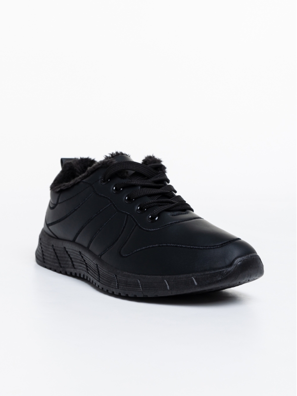 Мъжки спортни обувки черни от еко кожа Grover, 2 - Kalapod.bg
