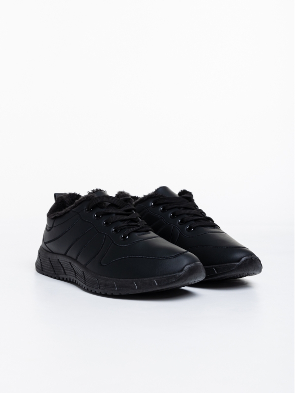 Мъжки спортни обувки черни от еко кожа Grover - Kalapod.bg