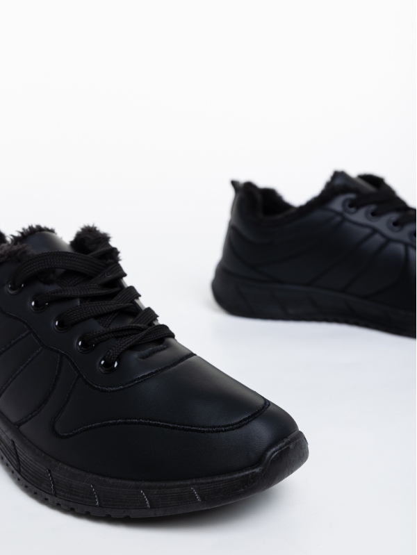 Мъжки спортни обувки черни от еко кожа Grover, 4 - Kalapod.bg