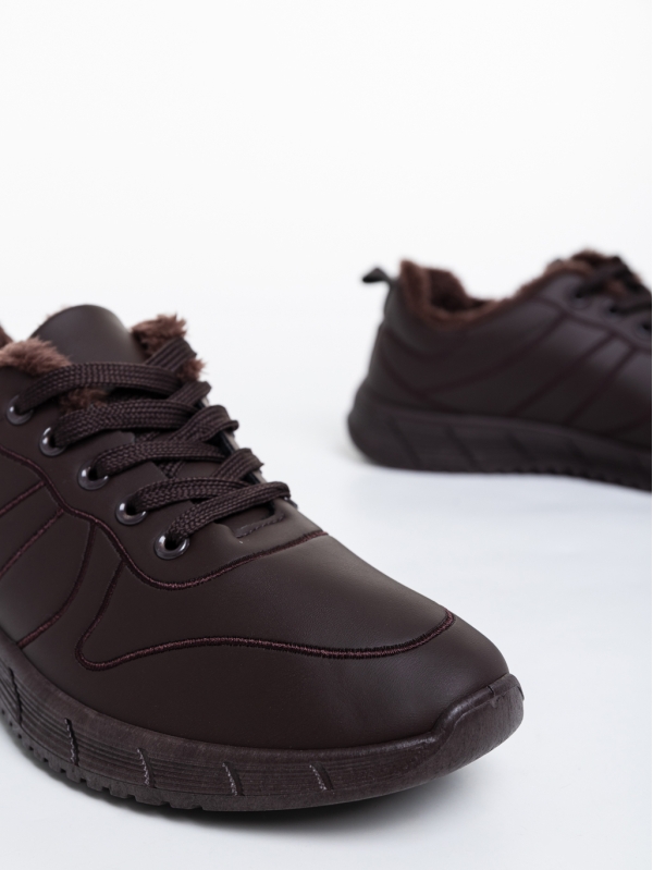 Мъжки спортни обувки кафяви от еко кожа Grover, 4 - Kalapod.bg