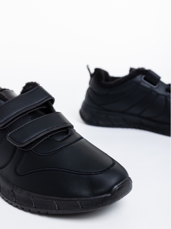 Мъжки спортни обувки черни от еко кожа Osman, 4 - Kalapod.bg