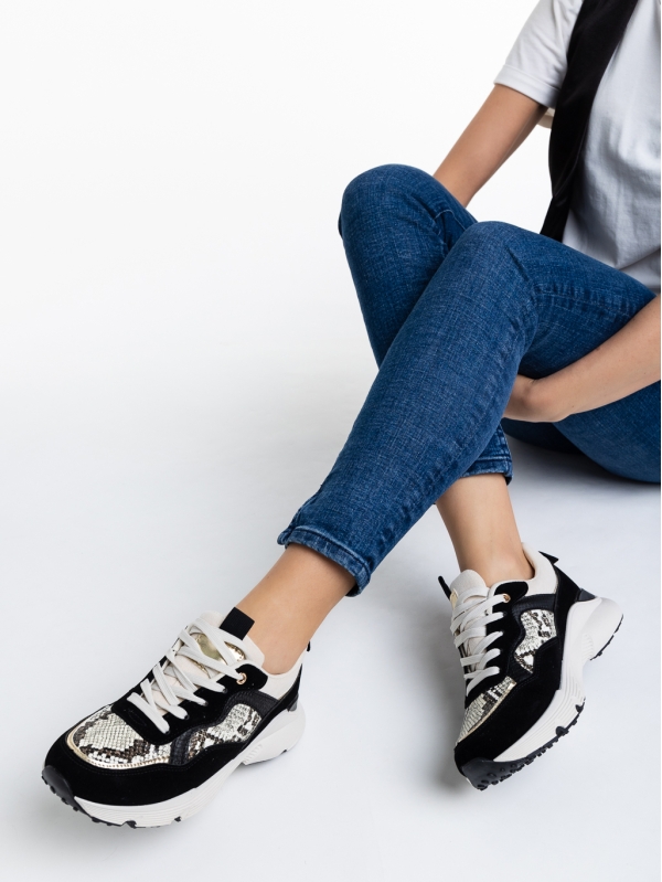 Дамски спортни обувки змийска кожа от текстилен материал Doireann, 4 - Kalapod.bg