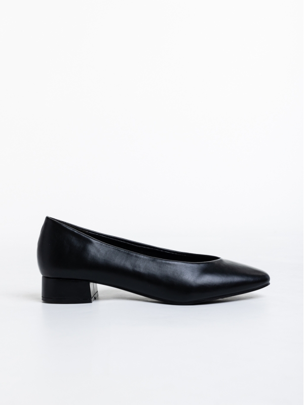 Дамски обувки черни с ток от еко кожа Parvina, 5 - Kalapod.bg