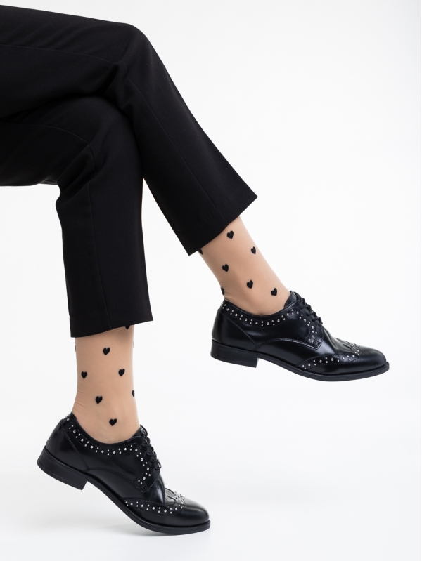 Всекидневни дамски обувки черни от естествена кожа Adiel, 4 - Kalapod.bg