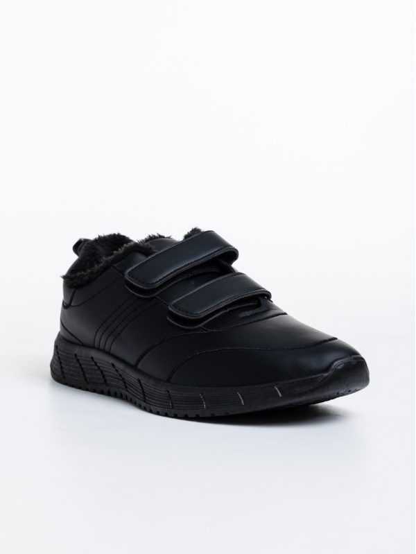 Мъжки спортни обувки чрни от еко кожа Triton, 2 - Kalapod.bg