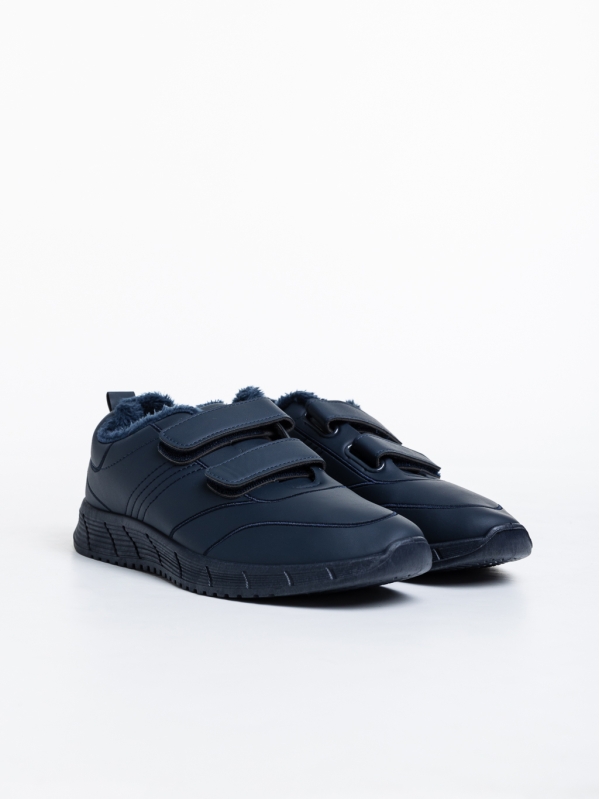 Мъжки спортни обувки тъмно сини от еко кожа Triton, 3 - Kalapod.bg
