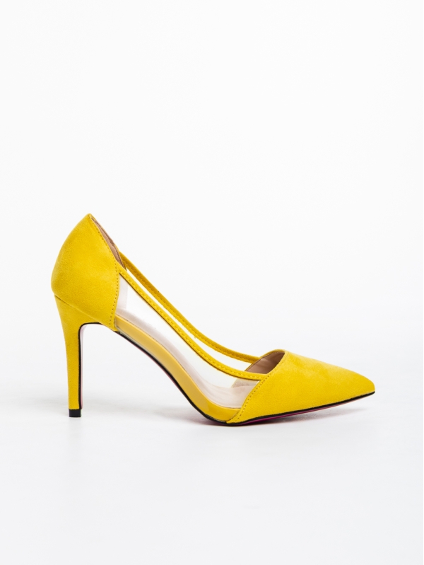 Дамски обувки жълти от текстилен материал Ambar, 5 - Kalapod.bg