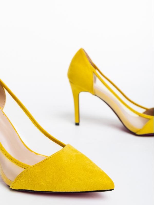 Дамски обувки жълти от текстилен материал Ambar, 6 - Kalapod.bg