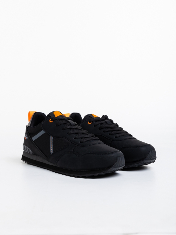 Мъжки спортни обувки черни от еко кожа и текстилен материал Camillo, 3 - Kalapod.bg