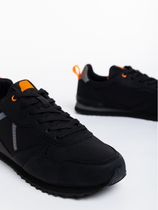 Мъжки спортни обувки черни от еко кожа и текстилен материал Camillo, 4 - Kalapod.bg