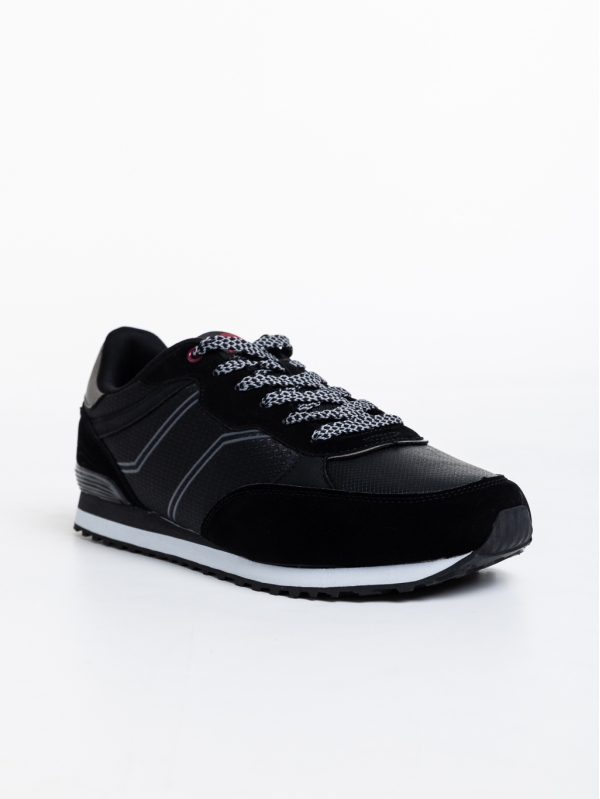 Мъжки спортни обувки черни от текстилен материал Petros, 2 - Kalapod.bg